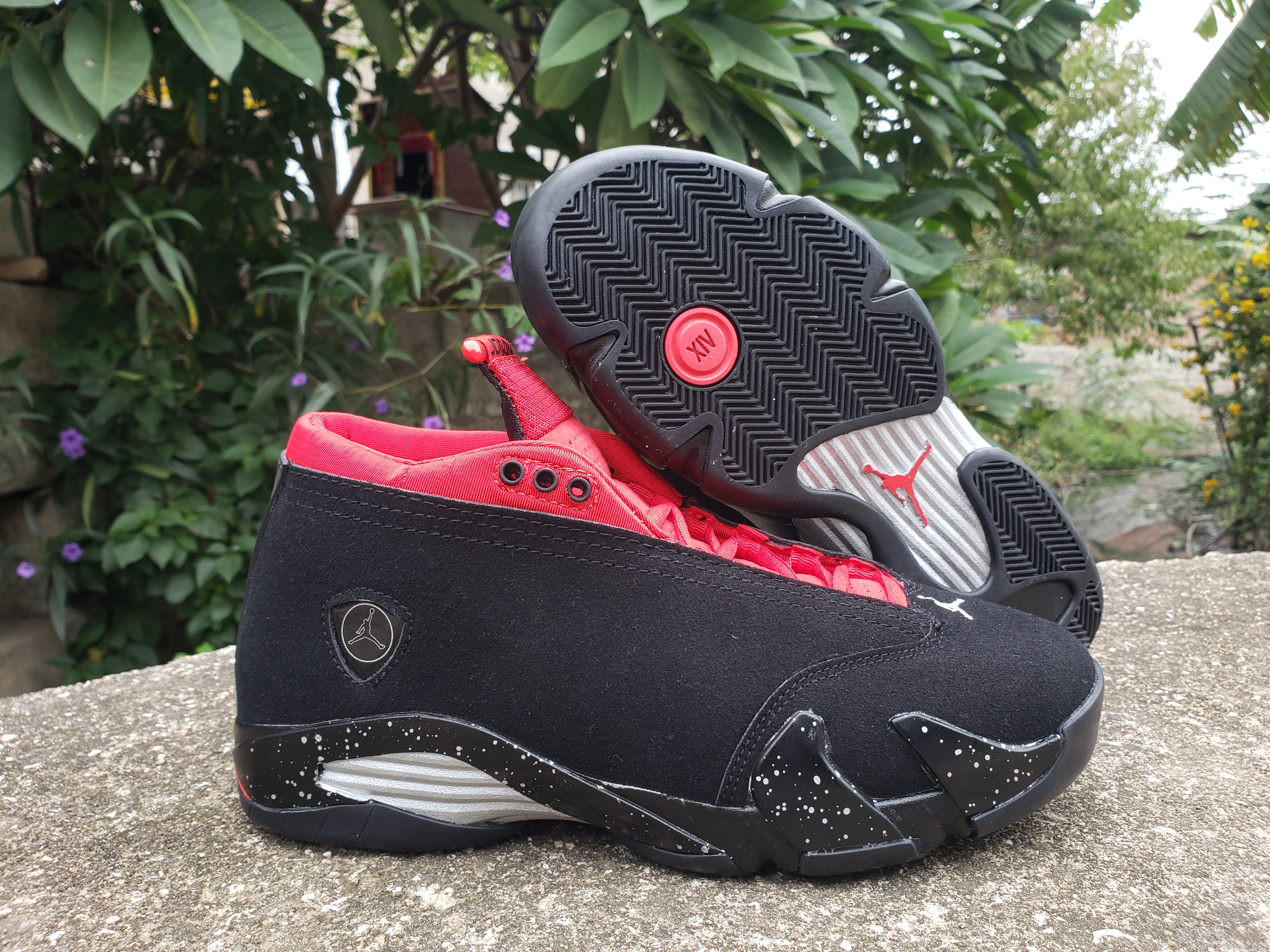 2021 Air Jordan 14 Mid Black Red Shoes